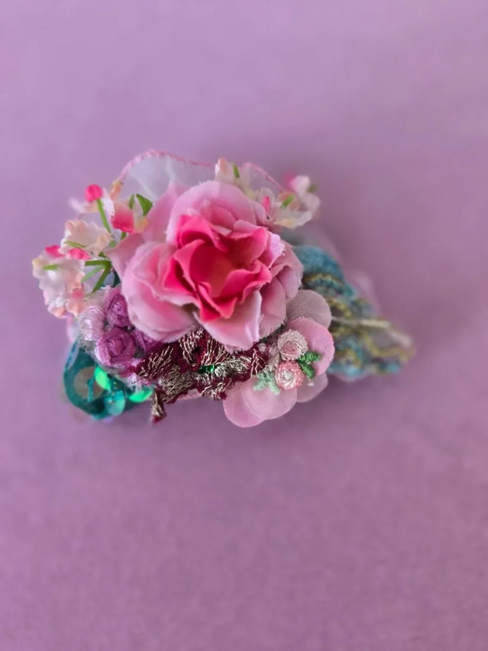 Handmade Vintage-Style Rose Posey Hair Clip Wedding Garden Party